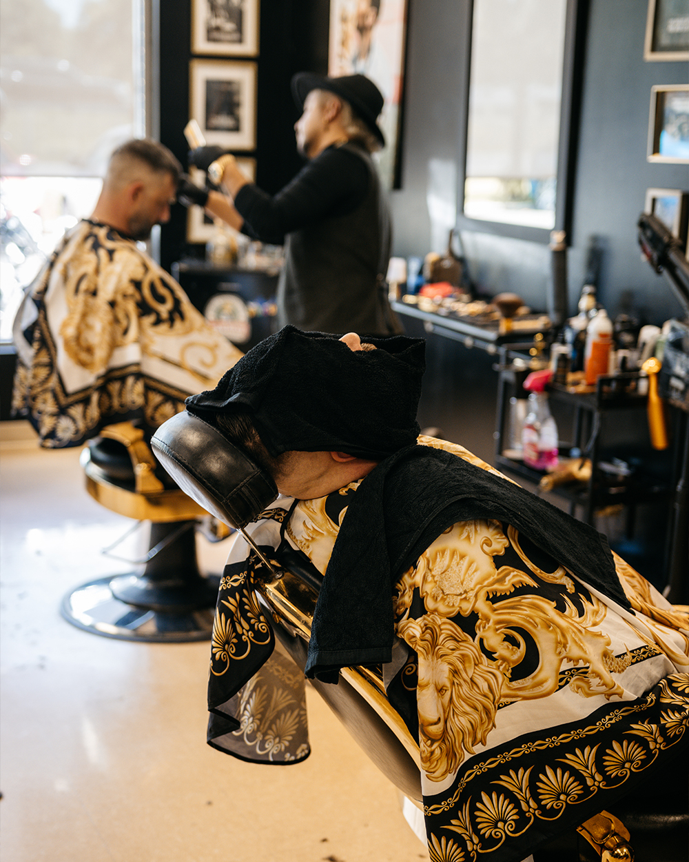 Photo d'une chaise chez le barbier